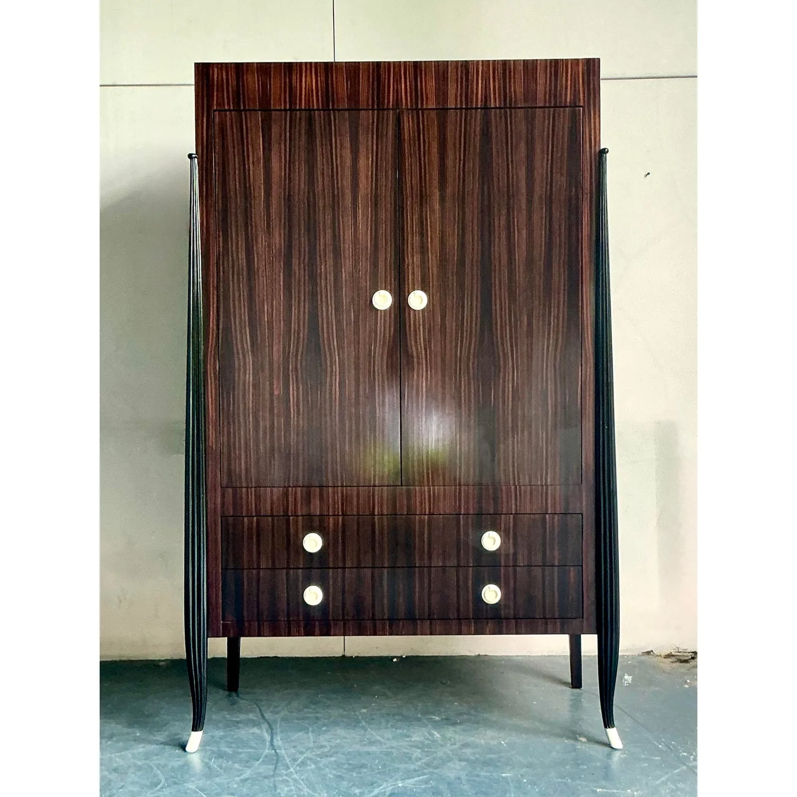 Vintage Boho Custom v. Rossi Zebra Wood Armoire — additional photo 2