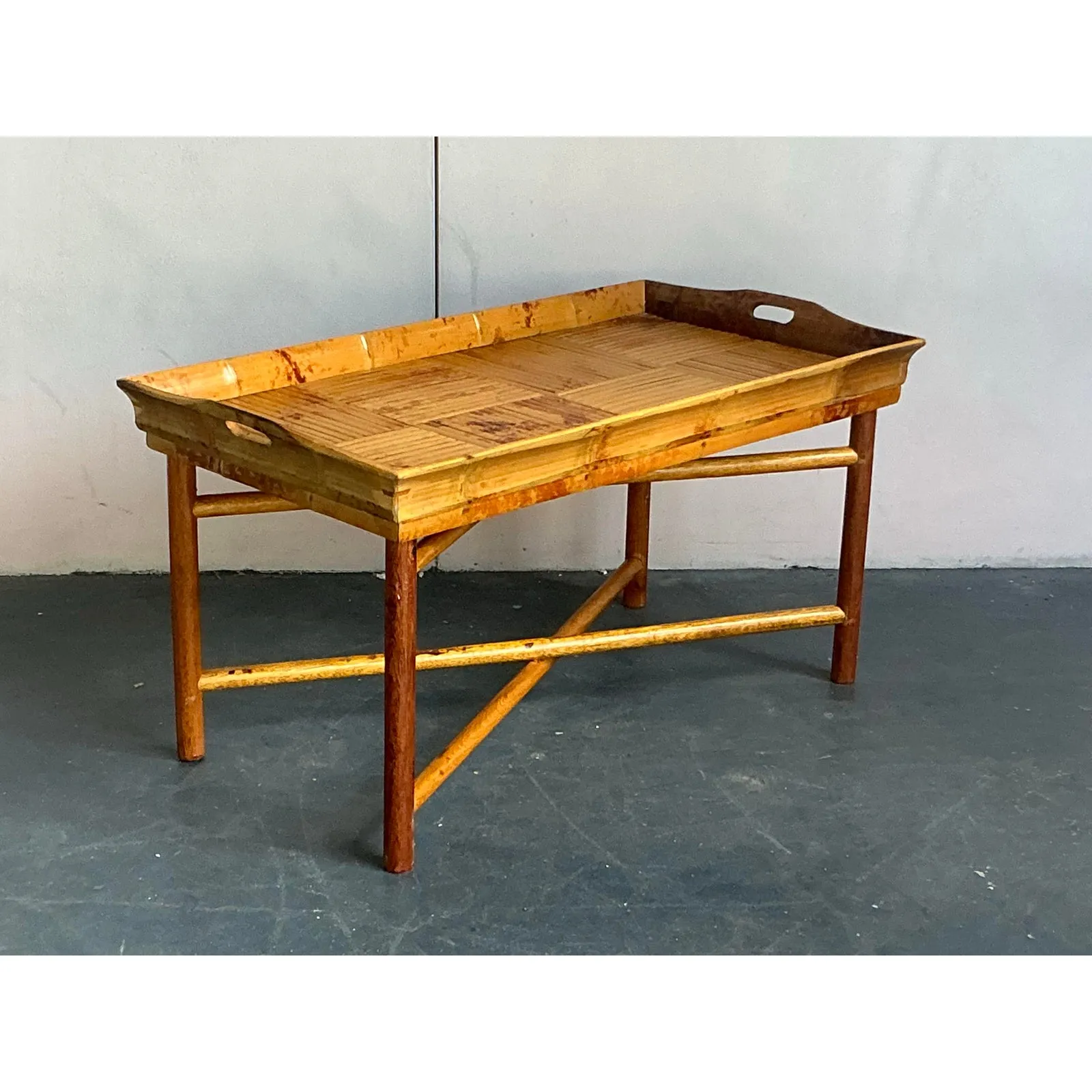 Vintage Coastal Patch Work Reed Coffee Table — additional photo 6