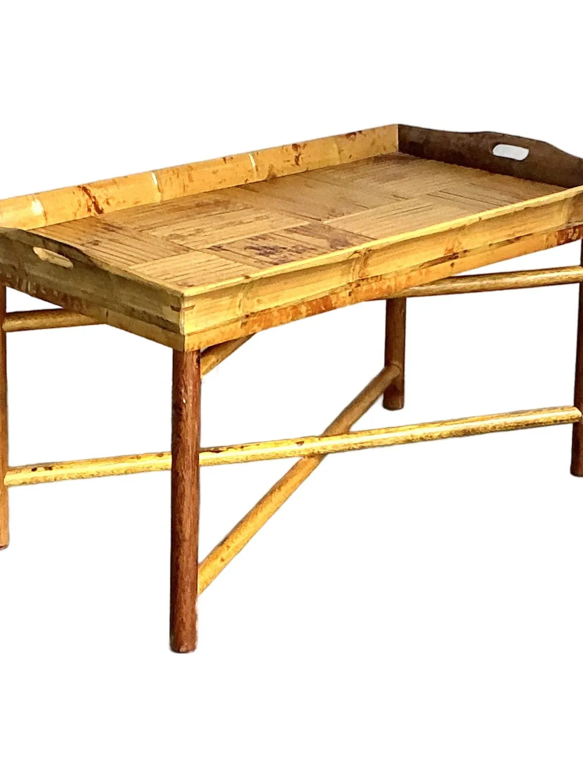 Vintage Coastal Patch Work Reed Coffee Table