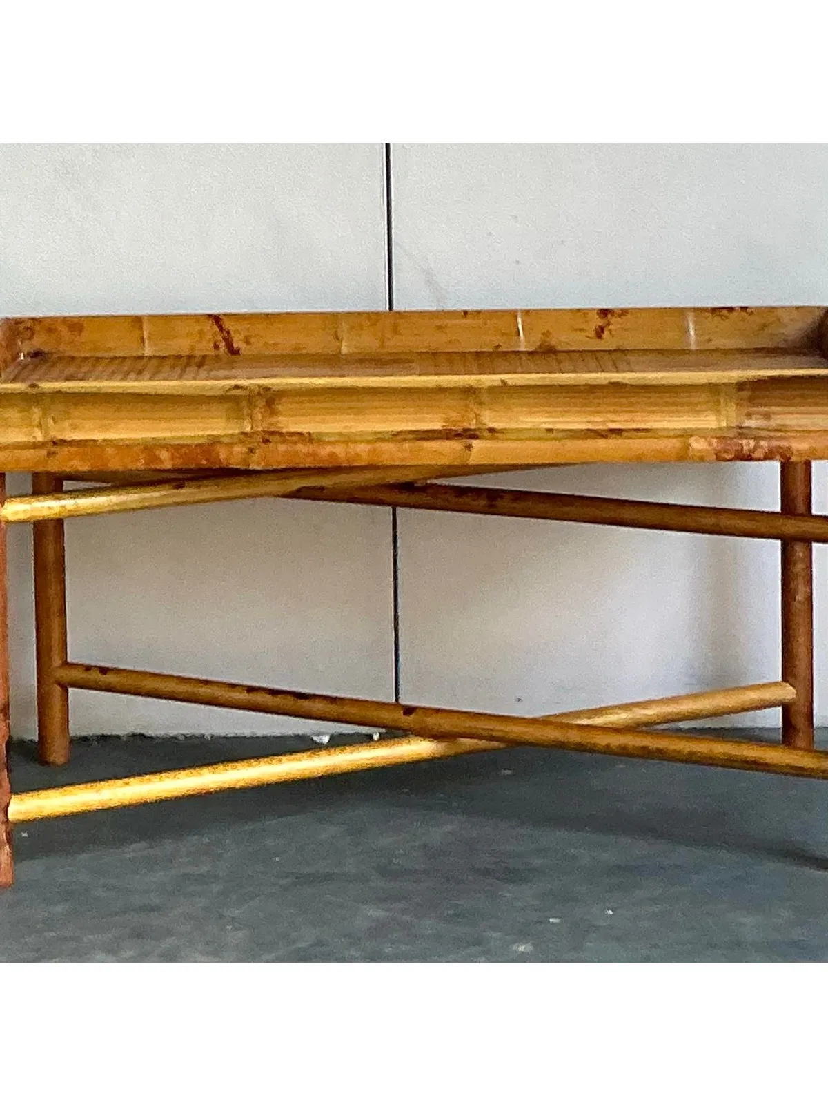 Vintage Coastal Patch Work Reed Coffee Table — additional photo 8