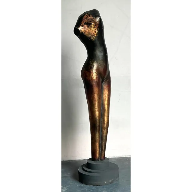 Vintage Boho Monumental Abstract Figurative Sculpture of Woman — additional photo 3