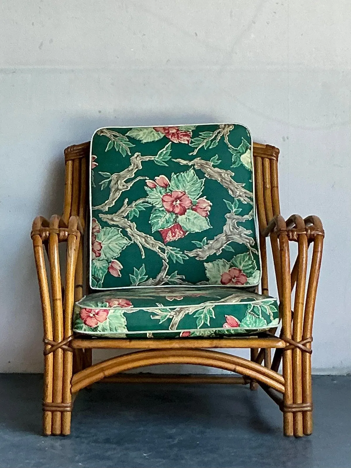 Vintage Heywood Wakefield Mid-Century Modern Bent Rattan Lounge Chair — additional photo 7
