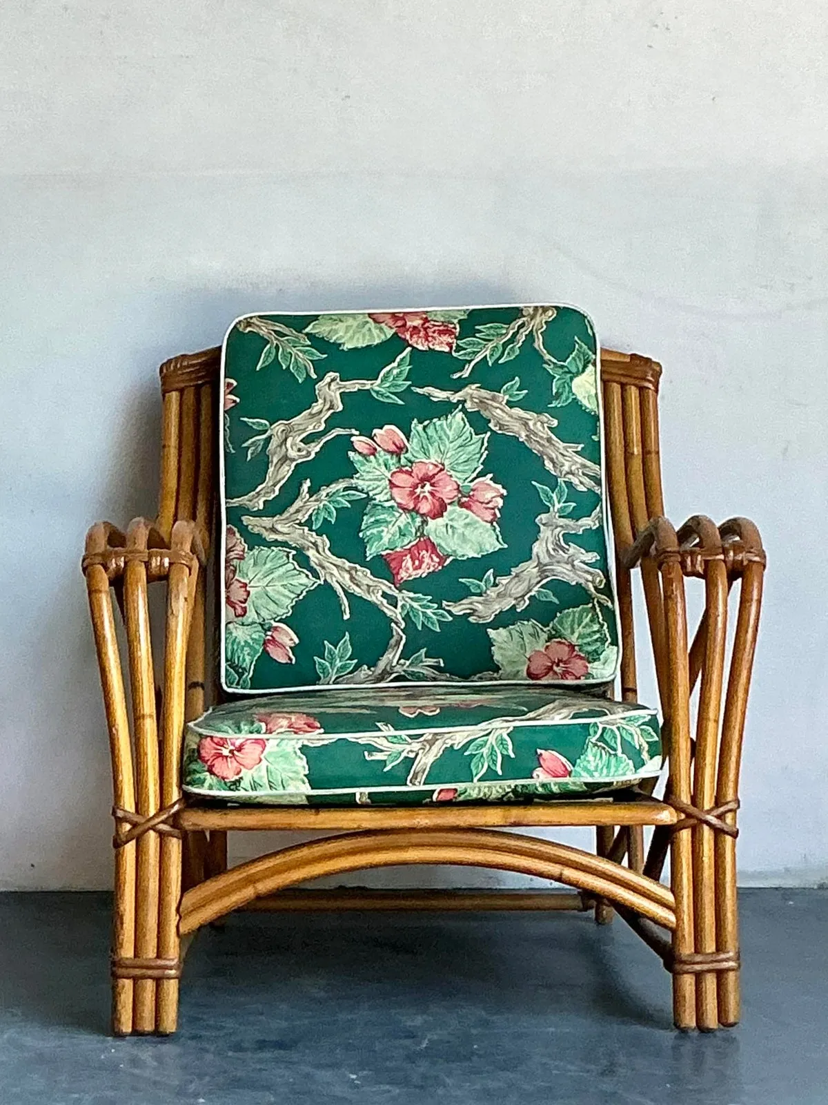 Vintage Heywood Wakefield Mid-Century Modern Bent Rattan Lounge Chair — additional photo 2