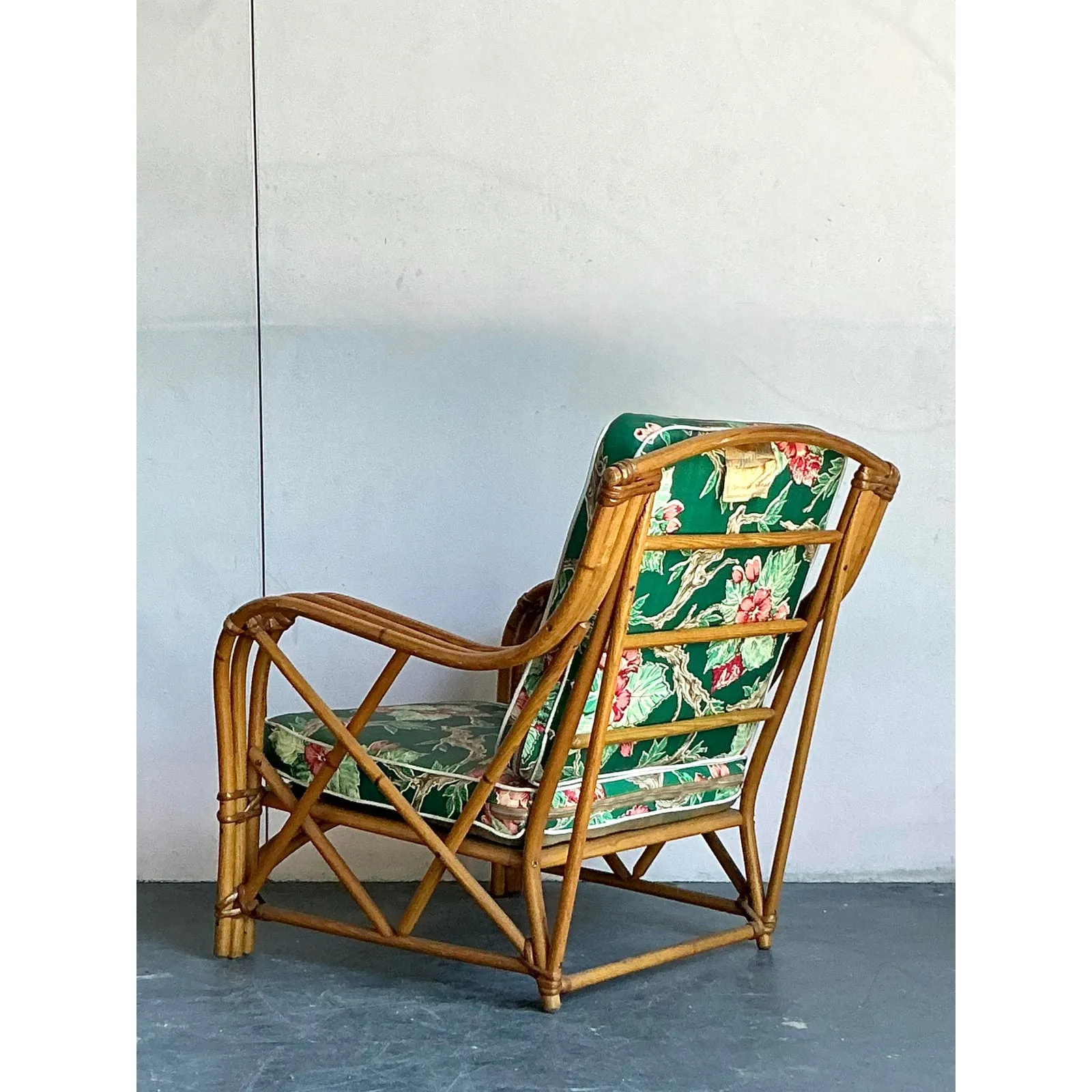 Vintage Heywood Wakefield Mid-Century Modern Bent Rattan Lounge Chair — additional photo 3