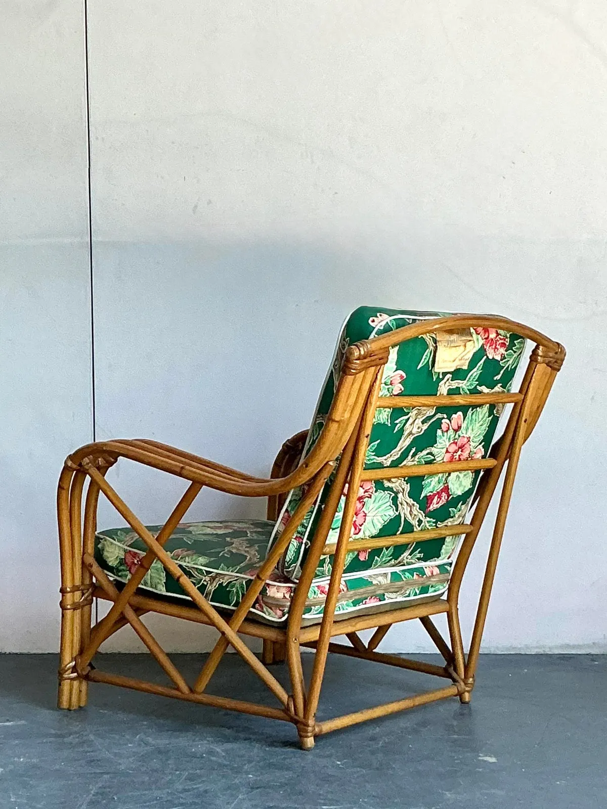 Vintage Heywood Wakefield Mid-Century Modern Bent Rattan Lounge Chair — additional photo 3