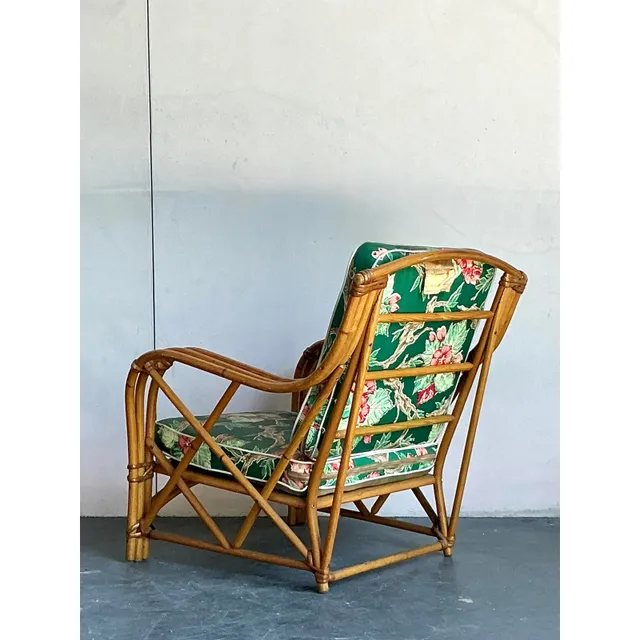 Vintage Heywood Wakefield Mid-Century Modern Bent Rattan Lounge Chair — additional photo 3