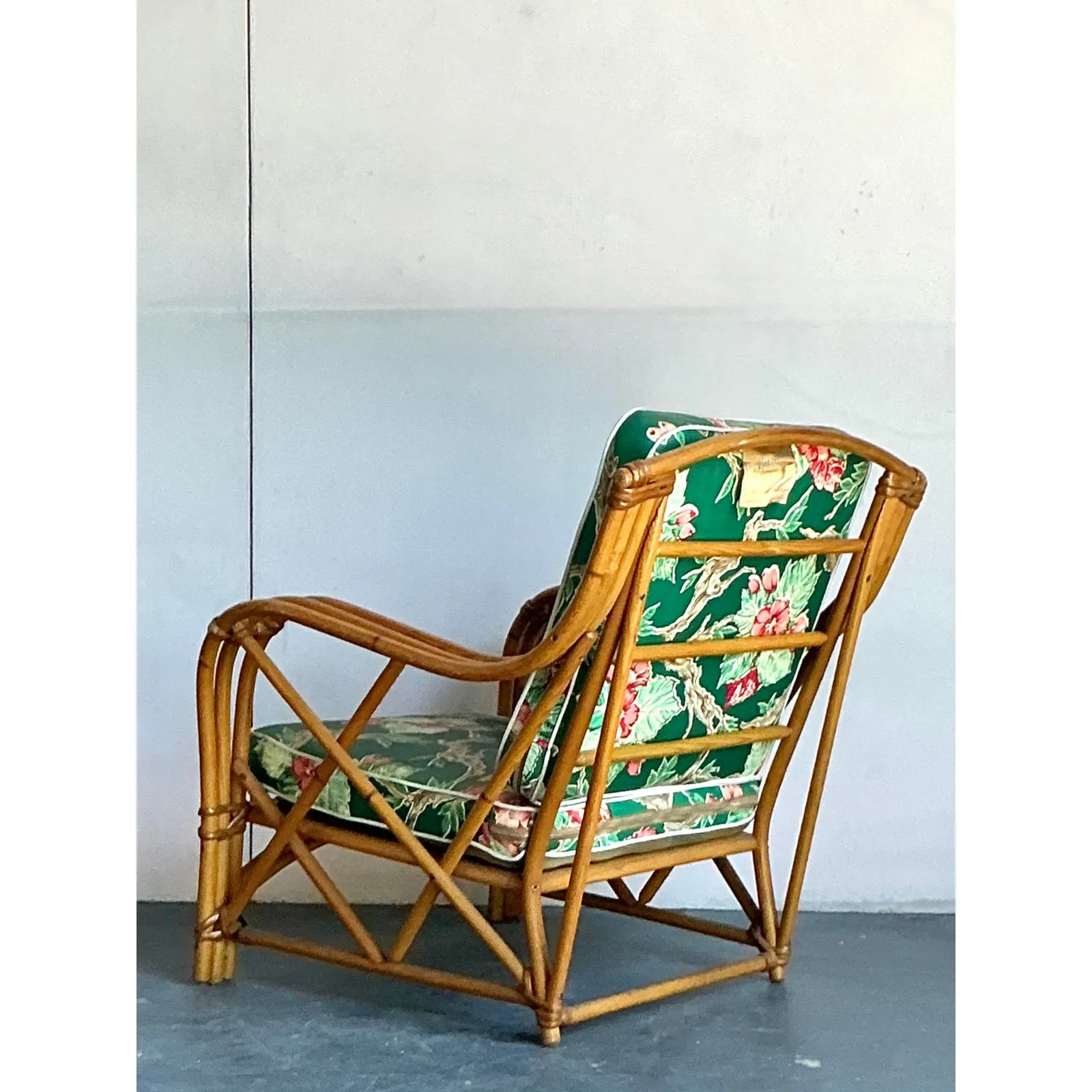 Vintage Heywood Wakefield Mid-Century Modern Bent Rattan Lounge Chair — additional photo 5