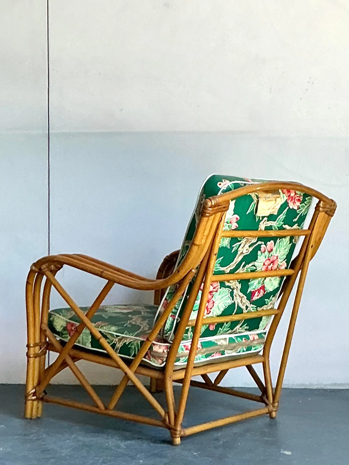 Vintage Heywood Wakefield Mid-Century Modern Bent Rattan Lounge Chair — additional photo 5