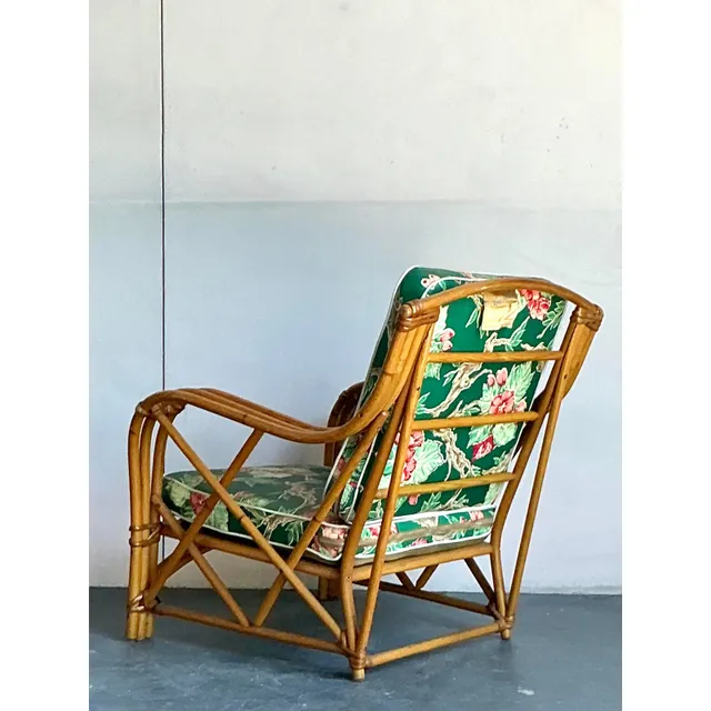 Vintage Heywood Wakefield Mid-Century Modern Bent Rattan Lounge Chair — additional photo 5