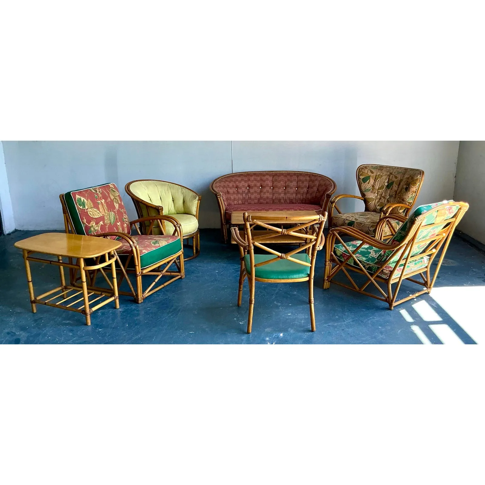 Vintage Heywood Wakefield Mid-Century Modern Bent Rattan Lounge Chair — additional photo 6