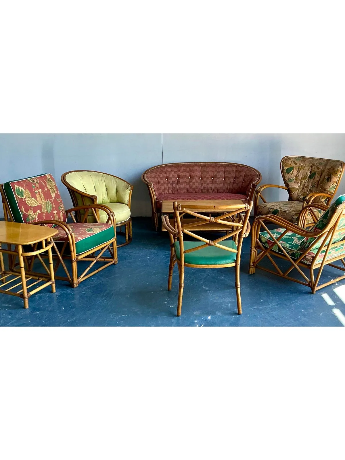 Vintage Heywood Wakefield Mid-Century Modern Bent Rattan Lounge Chair — additional photo 6