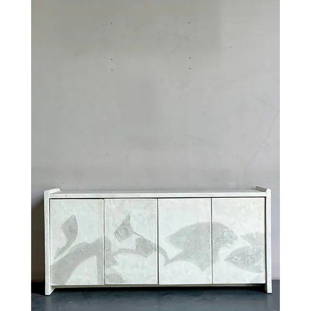 Vintage Boho 1970s French Plaster Credenza — additional photo 1