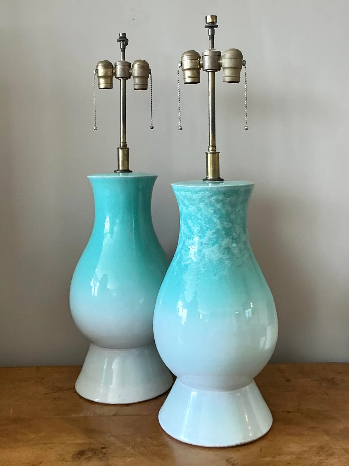 Vintage Boho Glazed Ceramic Lamps - A Pair — additional photo 5