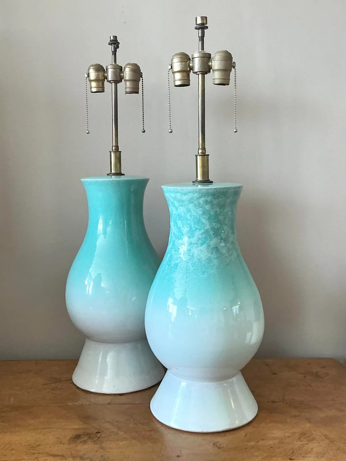 Vintage Boho Glazed Ceramic Lamps - A Pair — additional photo 8