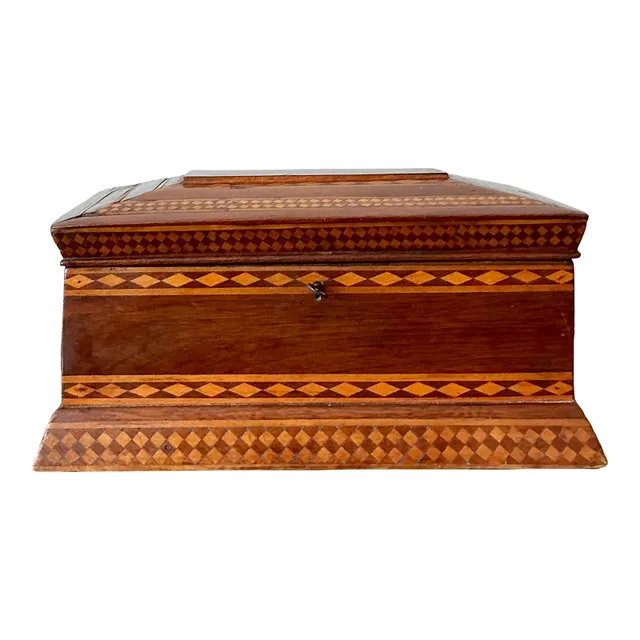 Vintage Boho 19th Century Marquetry Box — additional photo 1