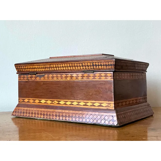Vintage Boho 19th Century Marquetry Box — additional photo 8