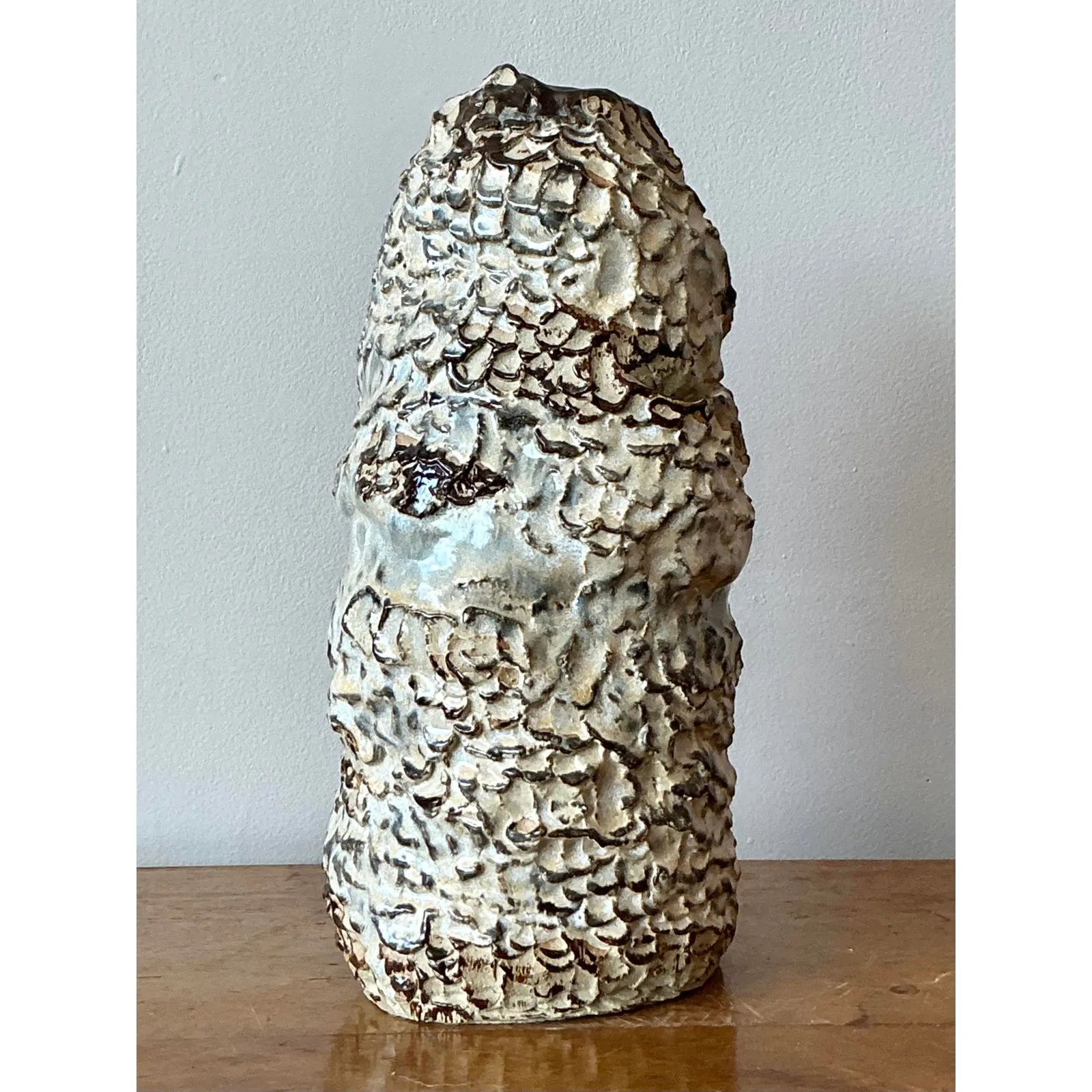 Vintage Boho Original Studio Pottery Vase - Ceramic, 6W x 13H — additional photo 1