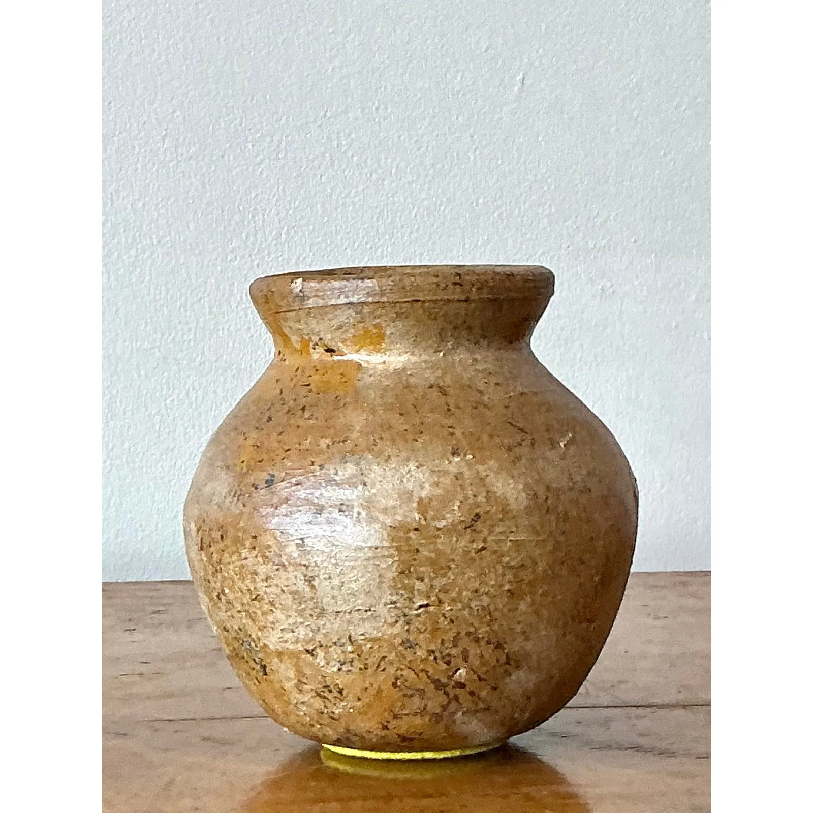 Vintage Boho Original Studio Pottery Vase - Ceramic, 5W x 5H — additional photo 3