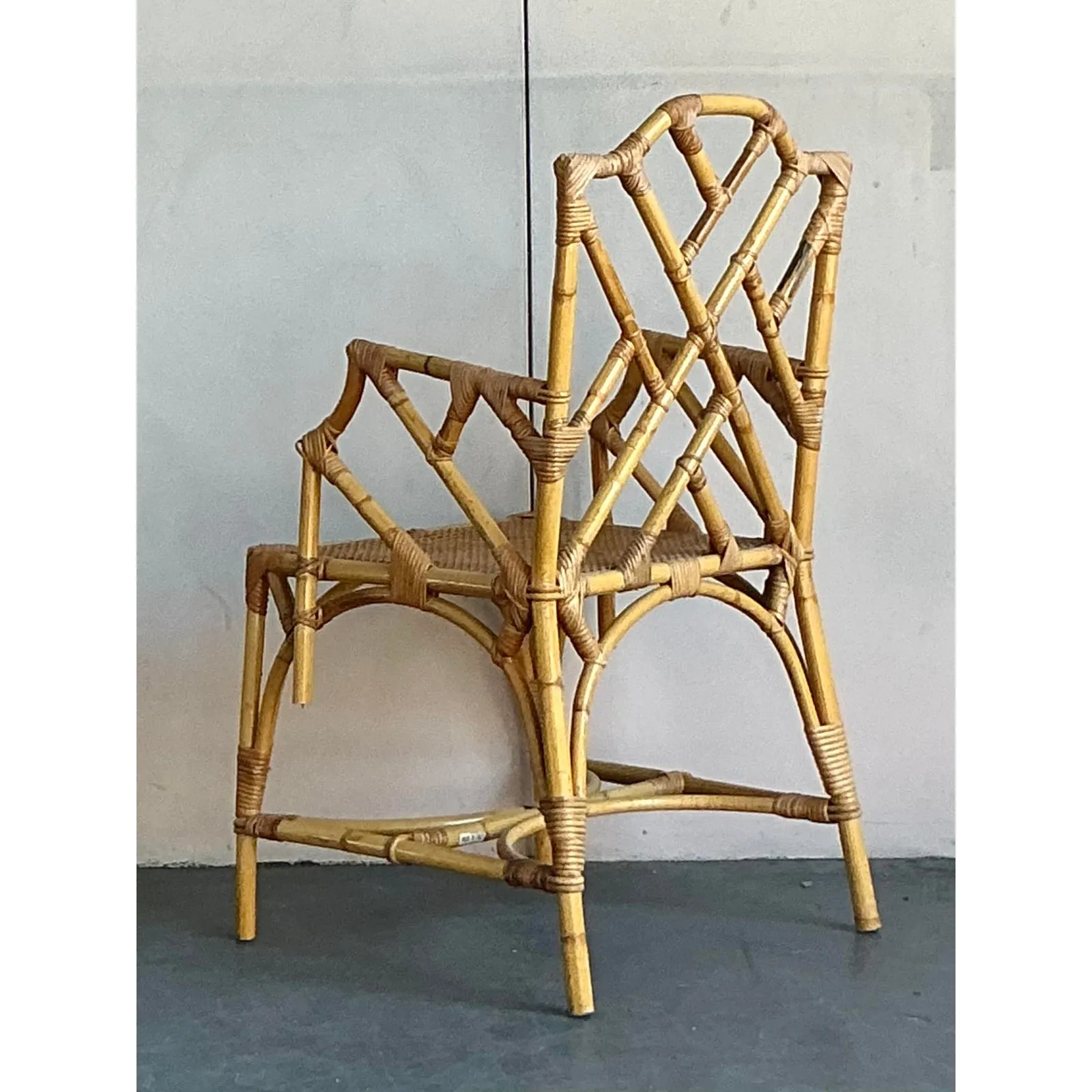 Vintage Italian Bamboo Chinese Chippendale Arm Chair — additional photo 7