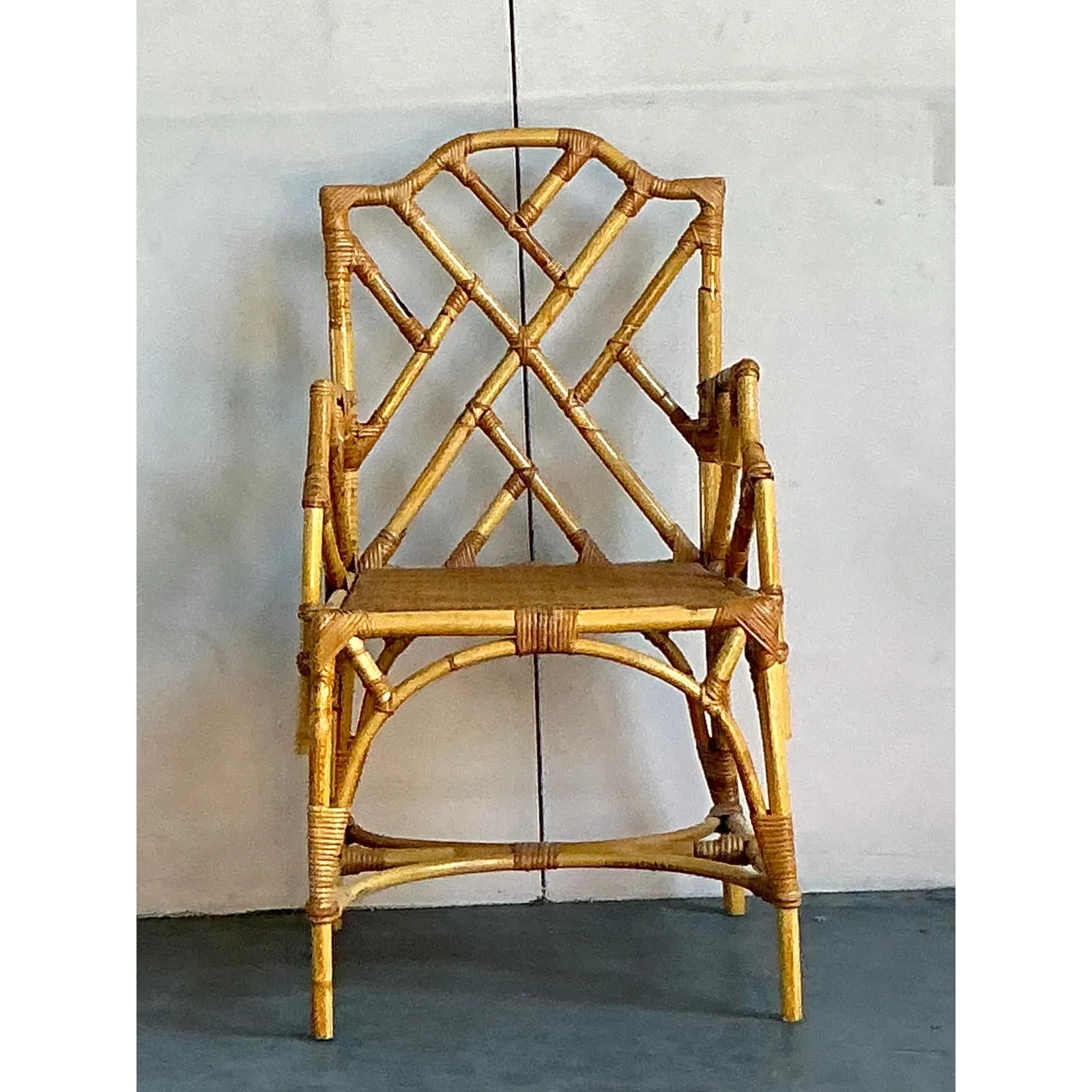 Vintage Italian Bamboo Chinese Chippendale Arm Chair — additional photo 8