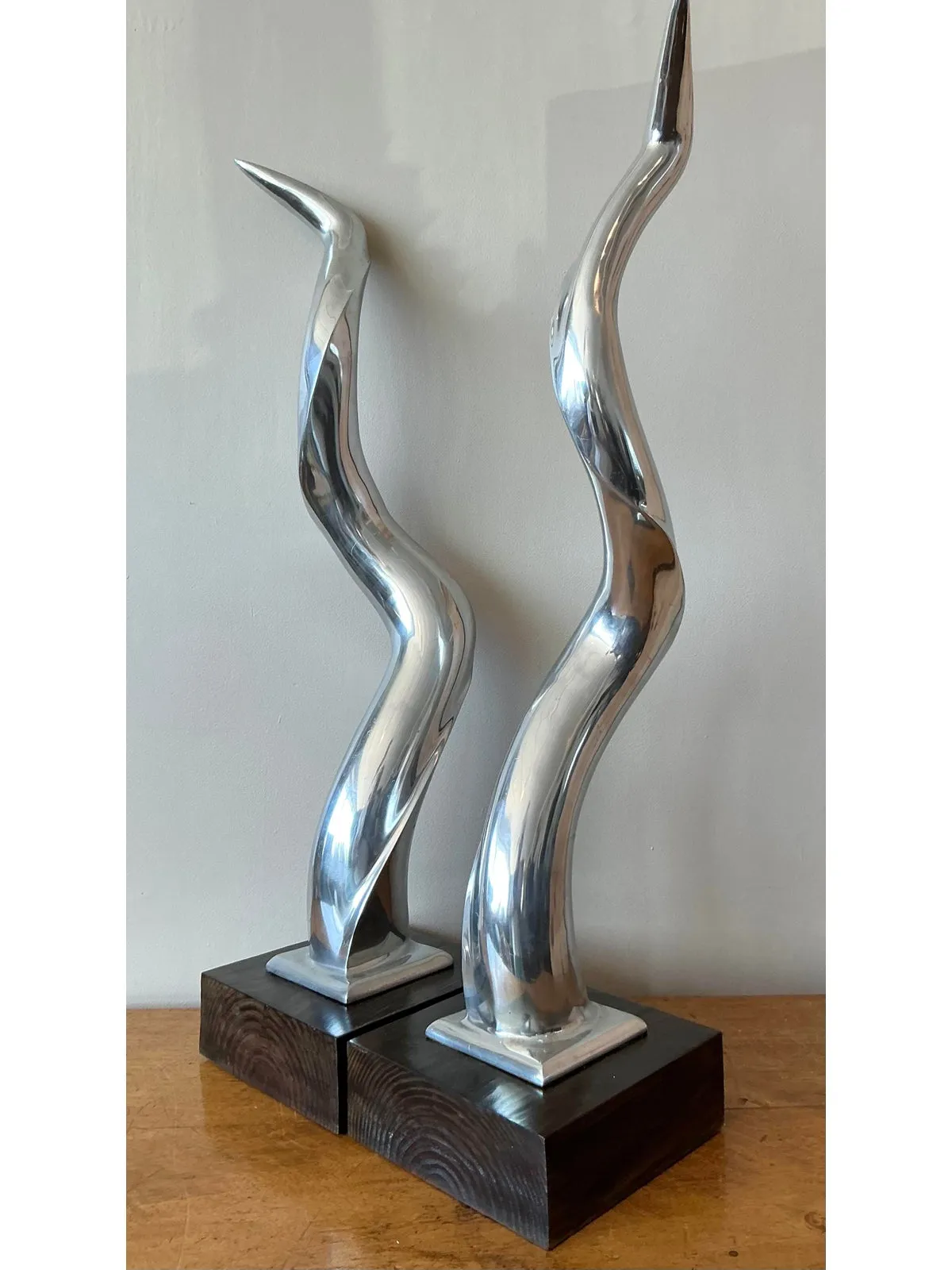 Vintage Boho Polished Chrome Antlers -Set of 2 — additional photo 6