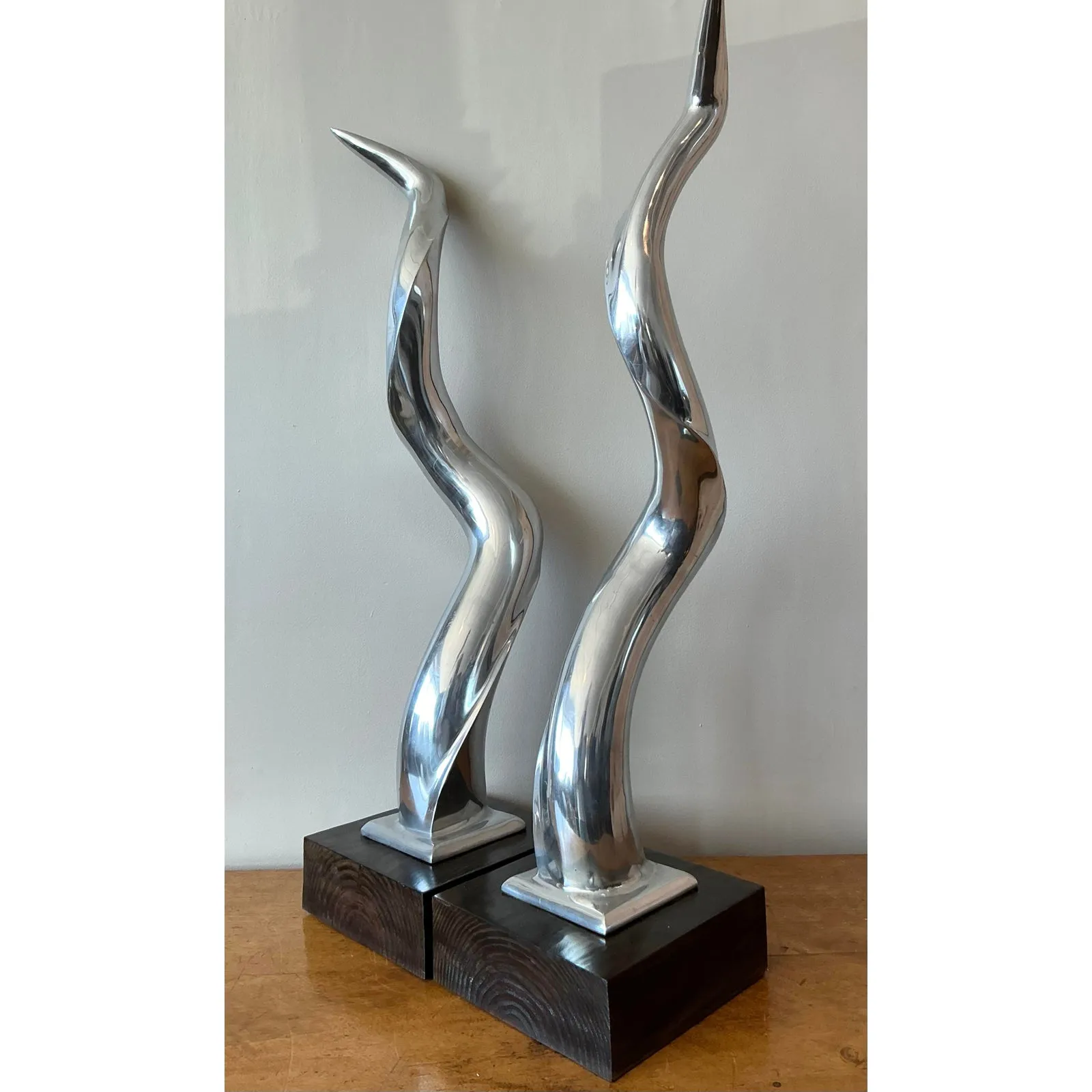 Vintage Boho Polished Chrome Antlers -Set of 2 — additional photo 8
