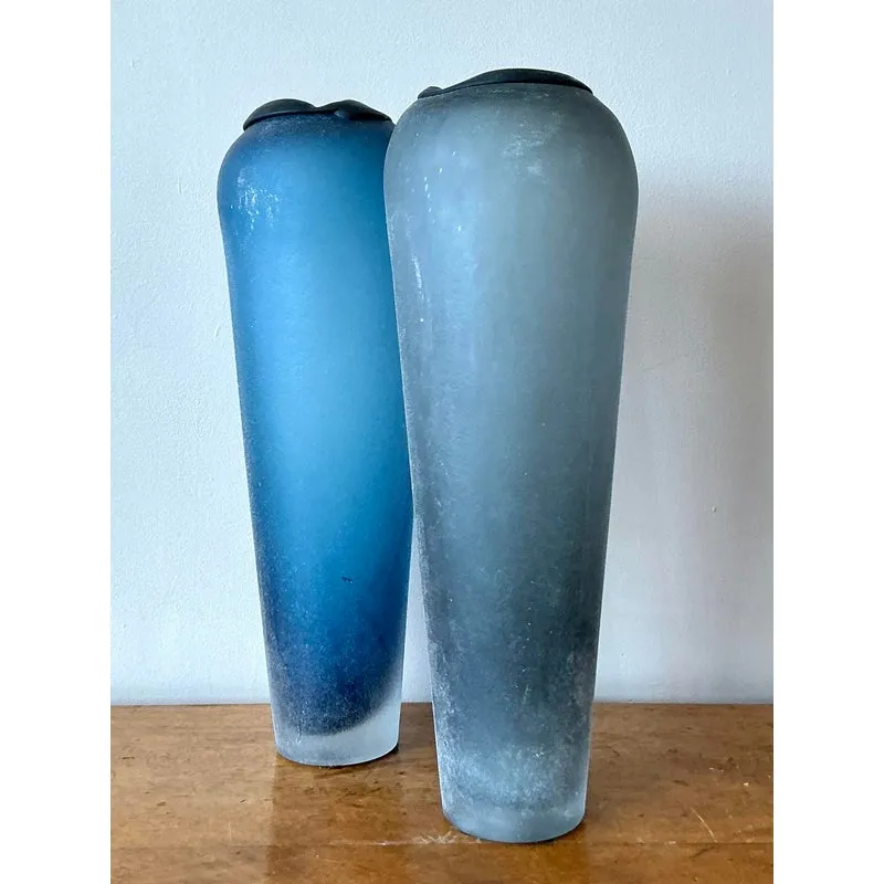 Vintage Italian Monumental Frosted Glass Vases - A Pair — additional photo 3