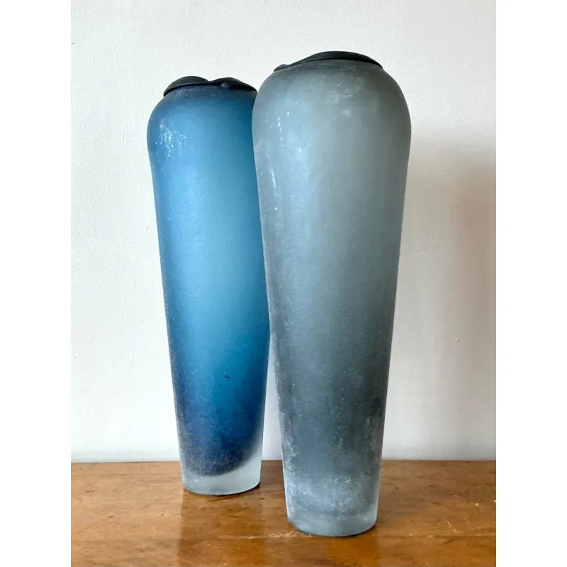 Vintage Italian Monumental Frosted Glass Vases - A Pair — additional photo 5
