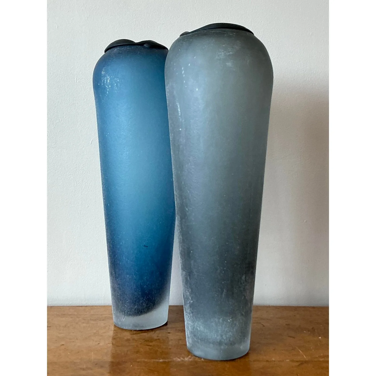 Vintage Italian Monumental Frosted Glass Vases - A Pair — additional photo 6