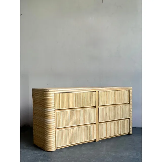 Vintage Coastal Reed Six Drawer Dresser — additional photo 4
