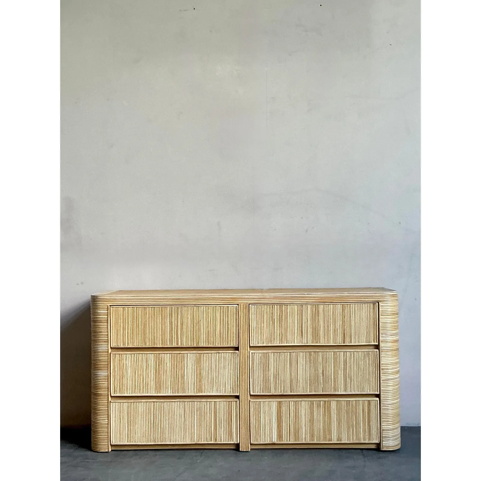 Vintage Coastal Reed Six Drawer Dresser — additional photo 6