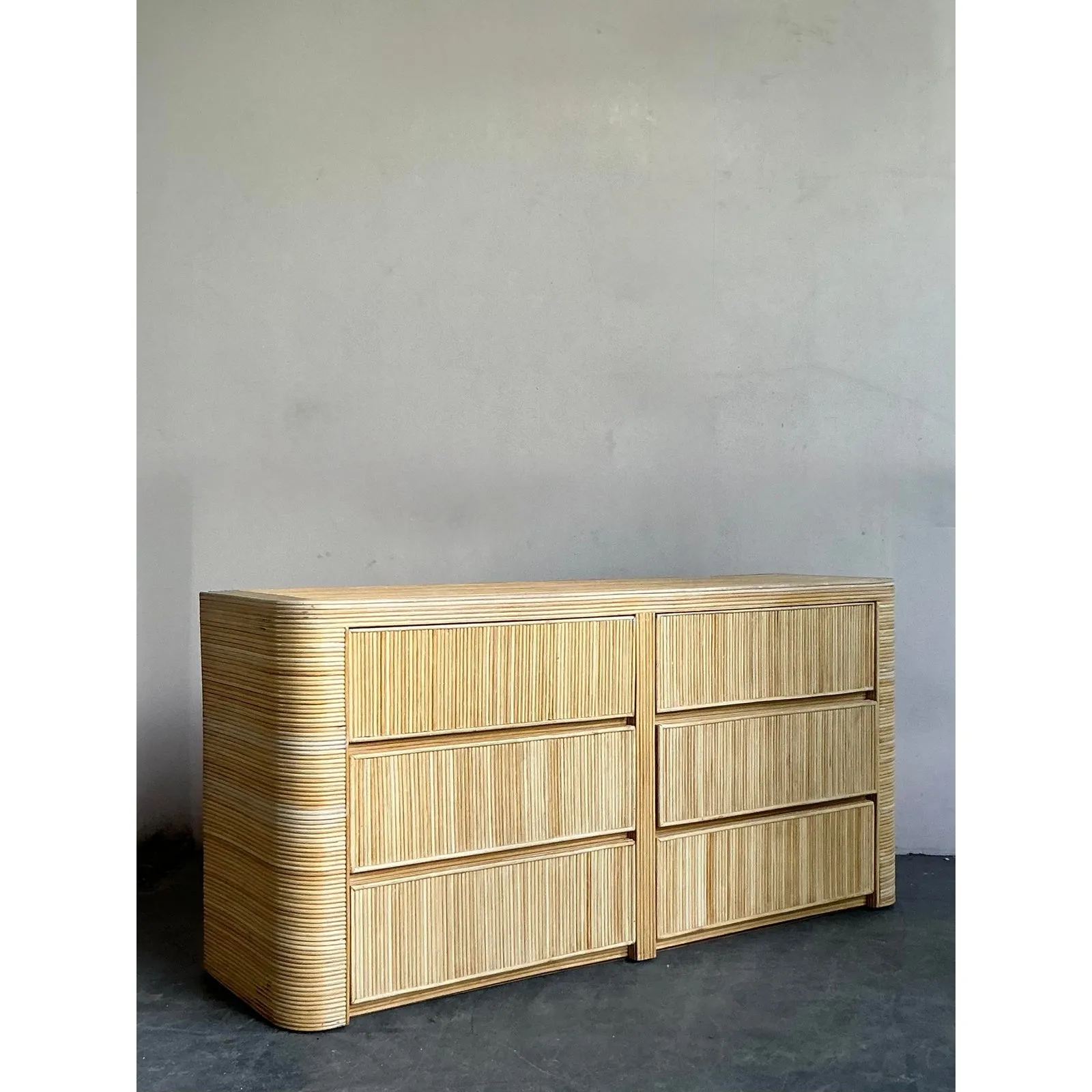 Vintage Coastal Reed Six Drawer Dresser — additional photo 3