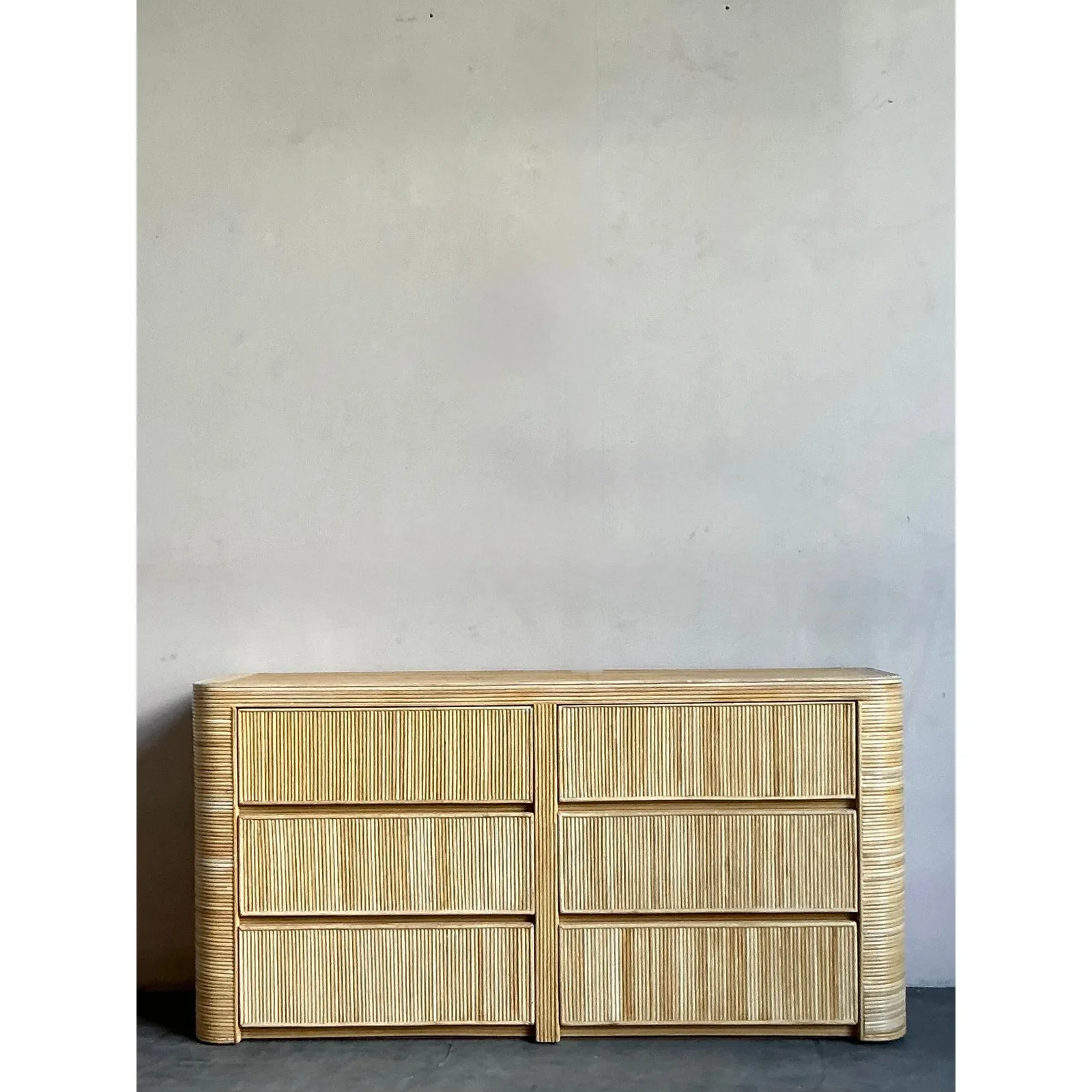 Vintage Coastal Reed Six Drawer Dresser — additional photo 7