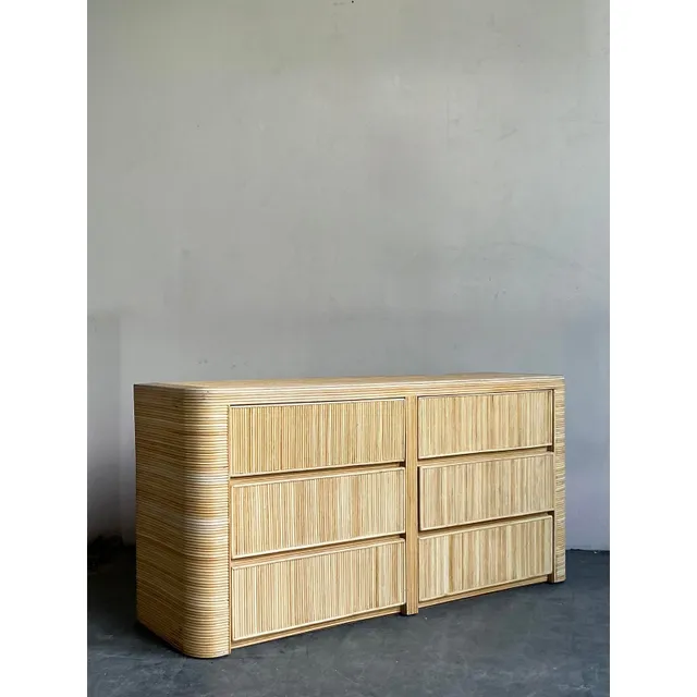 Vintage Coastal Reed Six Drawer Dresser — additional photo 8