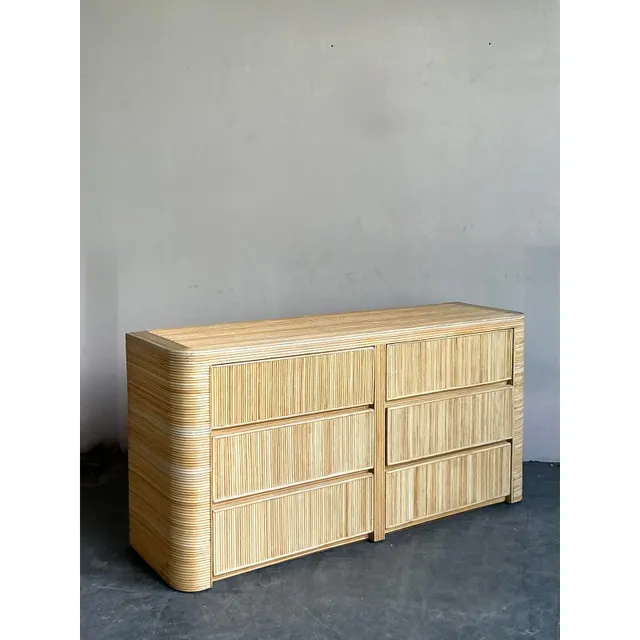 Vintage Coastal Reed Six Drawer Dresser — additional photo 2