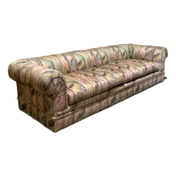 Vintage Boho Monumental Roll Arm Sofa