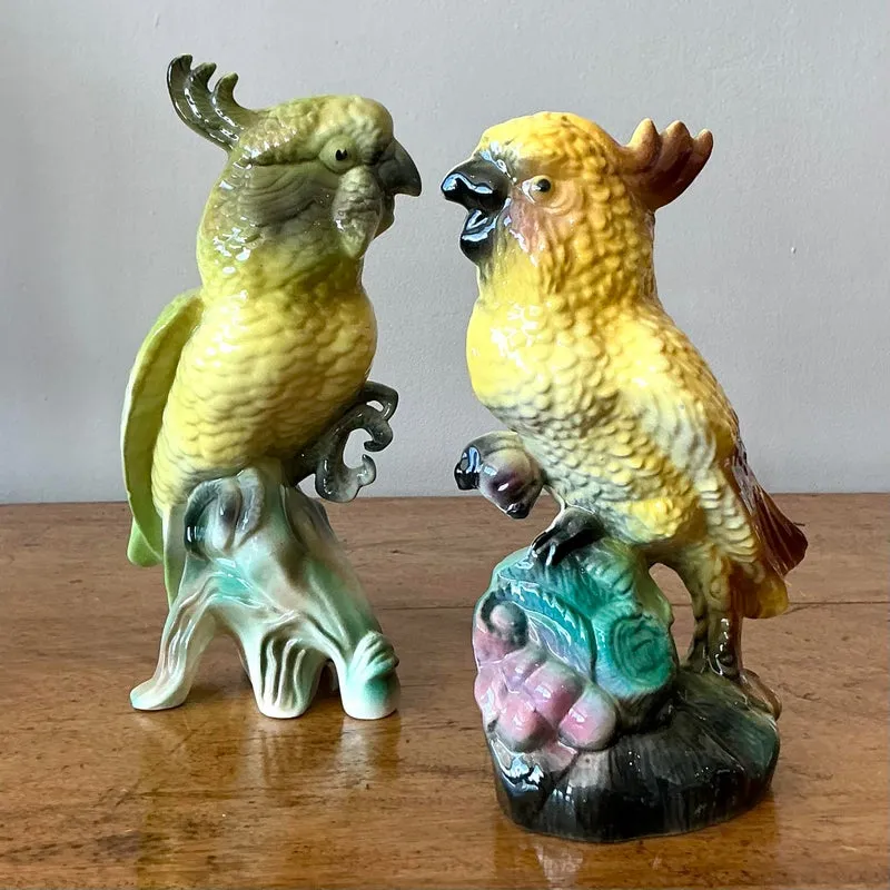 Vintage Regency Glazed Ceramic Birds - Set of 2 — additional photo 1