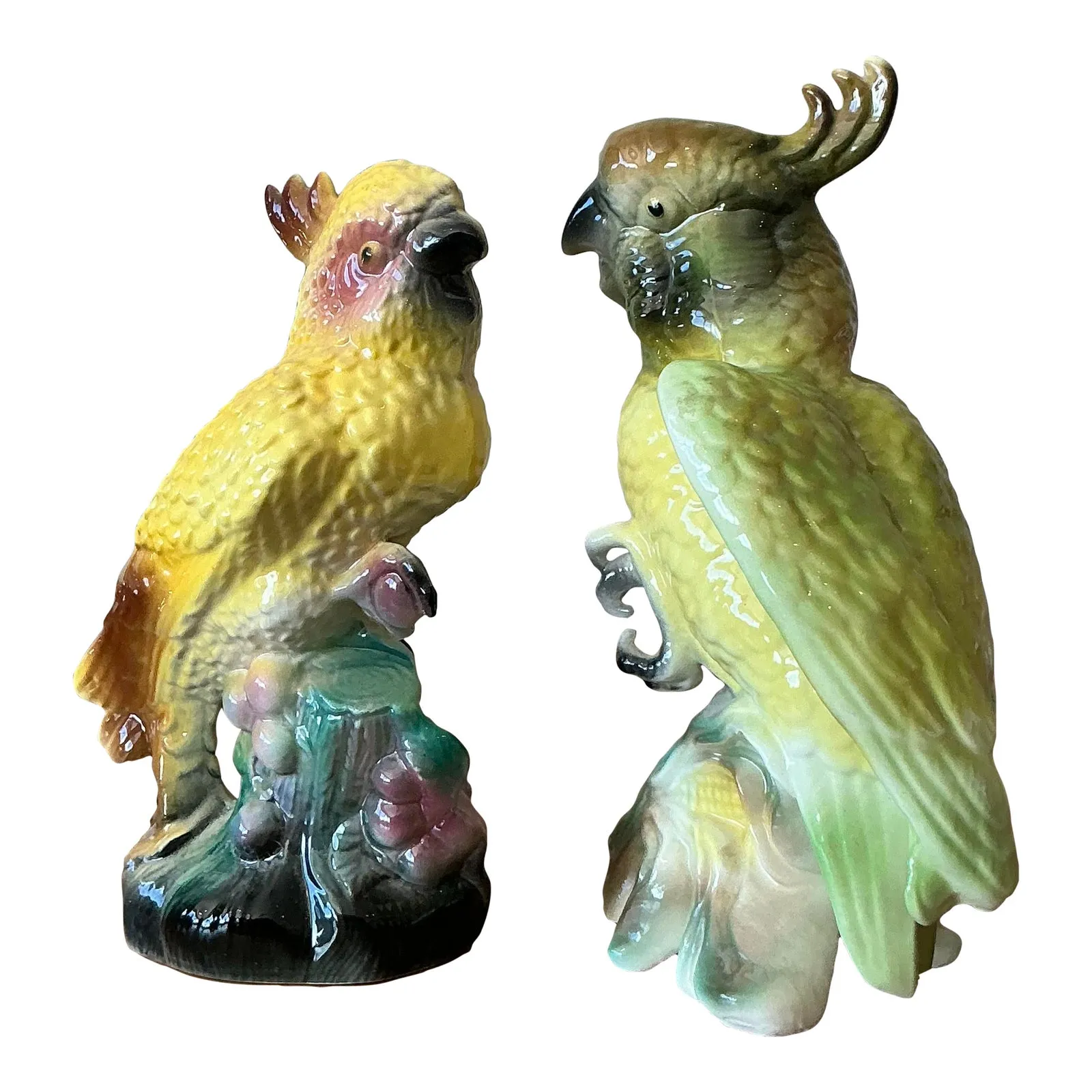 Vintage Regency Glazed Ceramic Birds - Set of 2 — additional photo 1