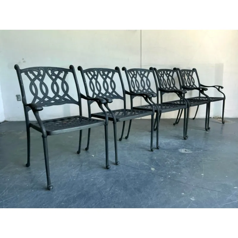 Late 20th Century Regency Wrought Iron Dining Chairs - Set of 5 — additional photo 4