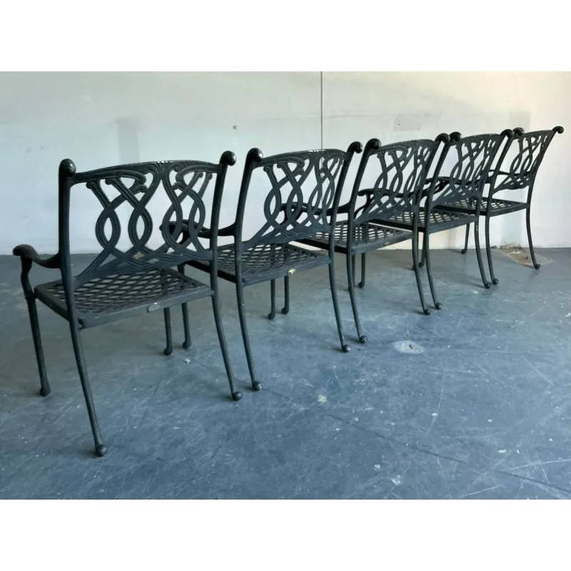 Late 20th Century Regency Wrought Iron Dining Chairs - Set of 5 — additional photo 5
