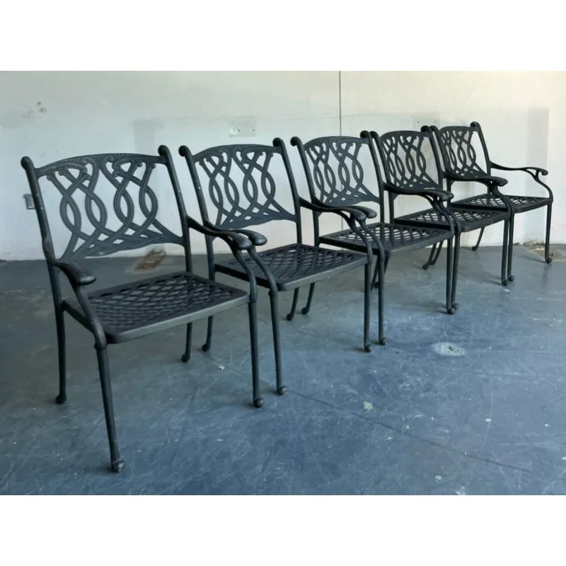 Late 20th Century Regency Wrought Iron Dining Chairs - Set of 5 — additional photo 8
