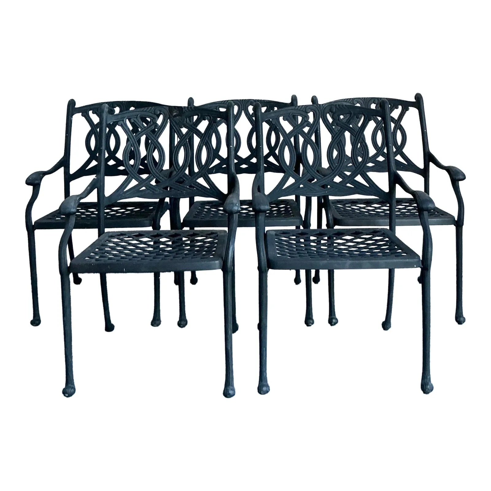 Late 20th Century Regency Wrought Iron Dining Chairs - Set of 5 — additional photo 1