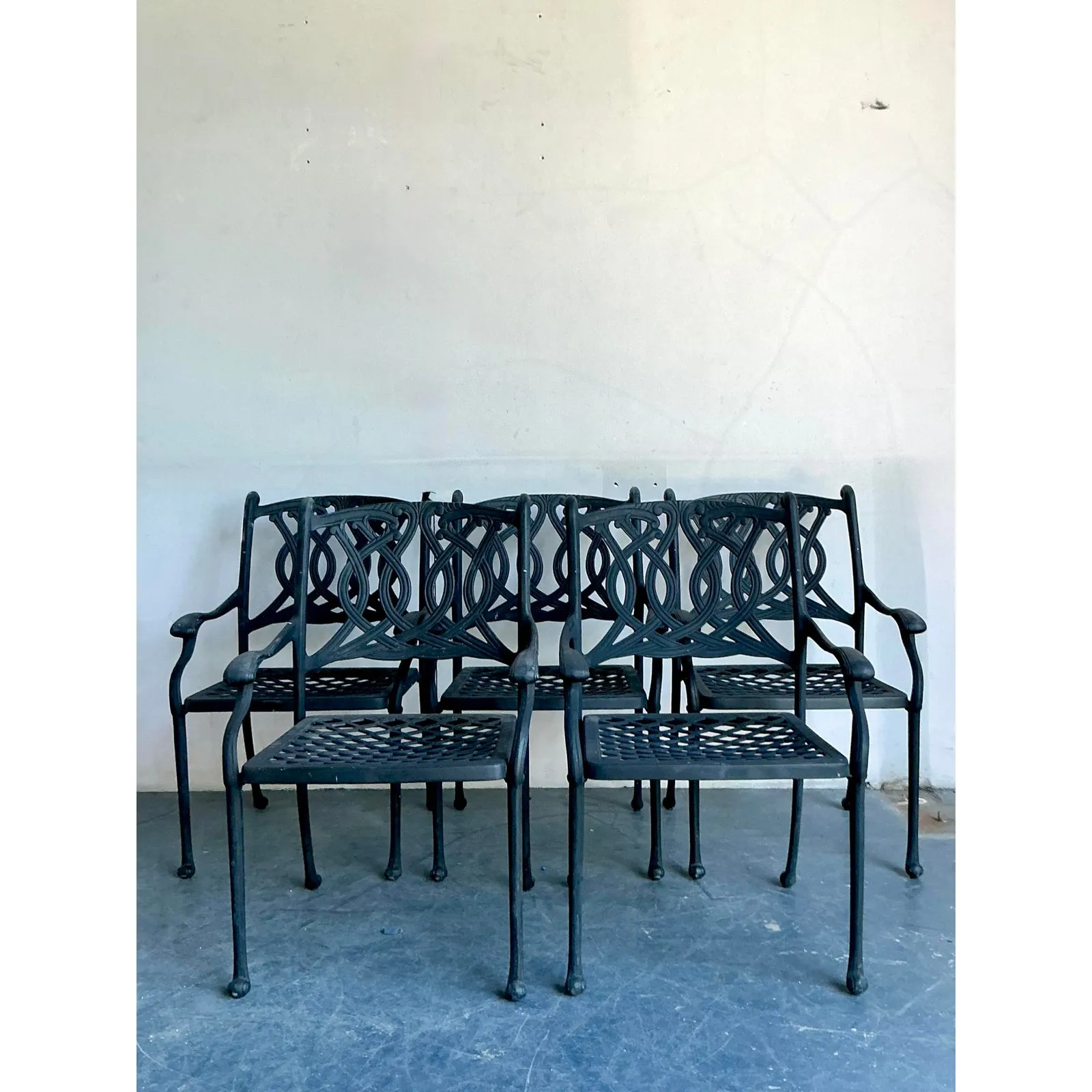 Late 20th Century Regency Wrought Iron Dining Chairs - Set of 5 — additional photo 3