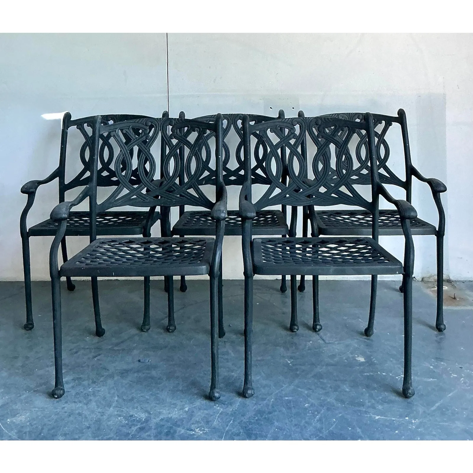 Late 20th Century Regency Wrought Iron Dining Chairs - Set of 5 — additional photo 2