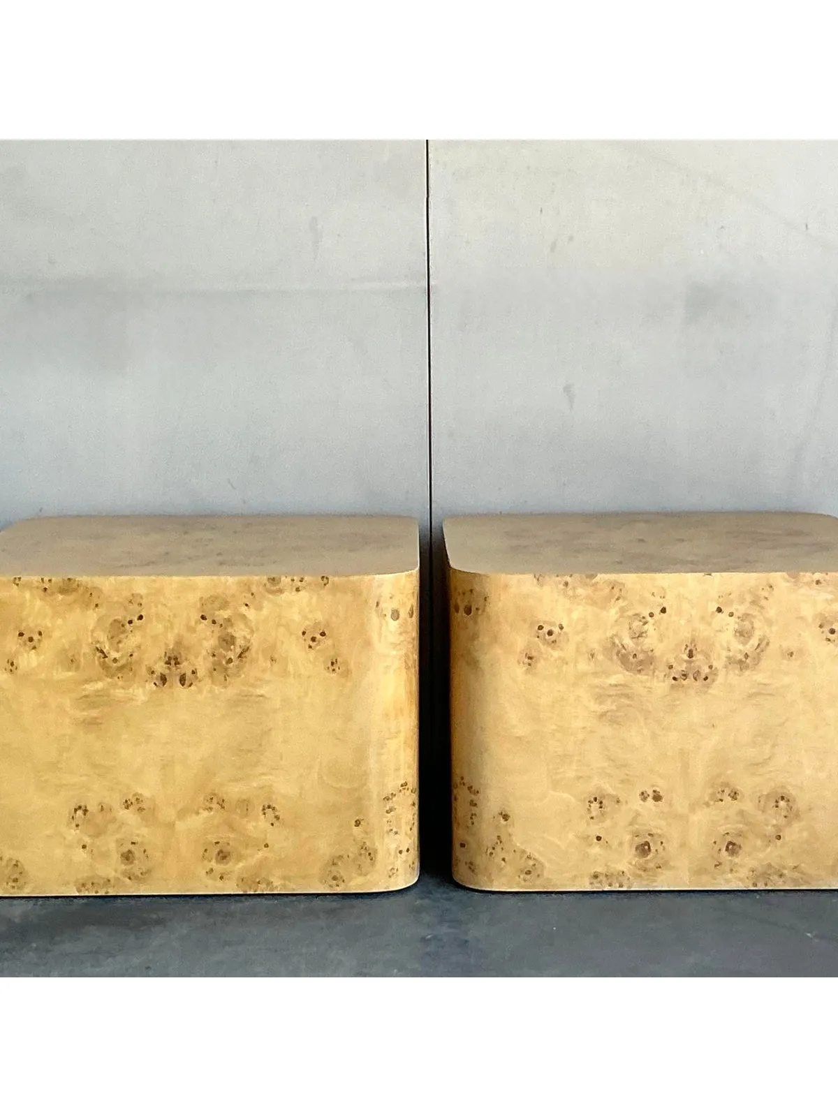 Vintage Boho Intrex Burl Wood Side Table - A Pair — additional photo 7