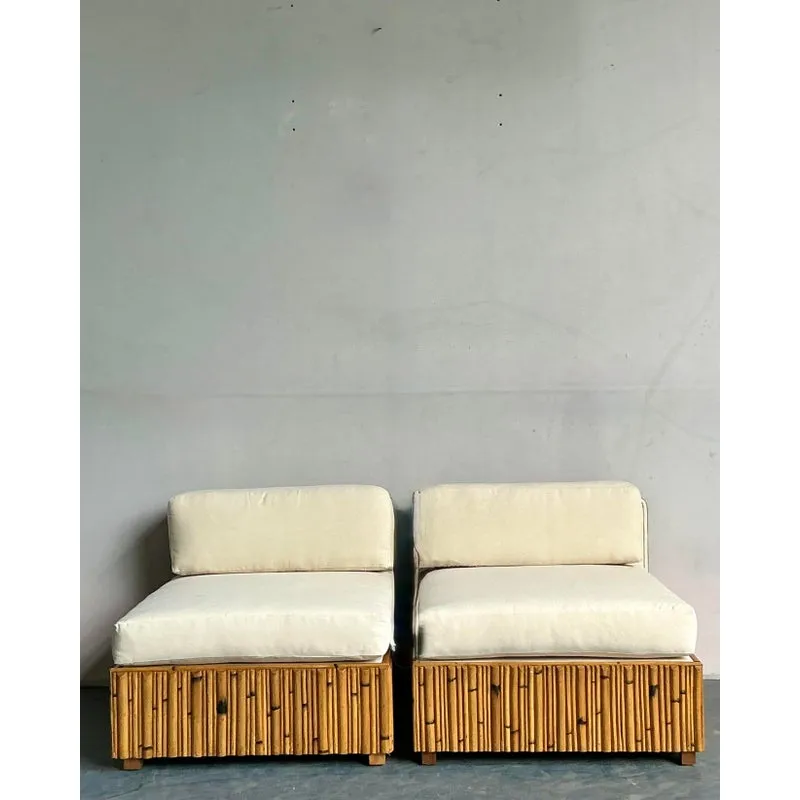 Vintage Boho Pretzel Rattan Slipper Chairs - A Pair — additional photo 5