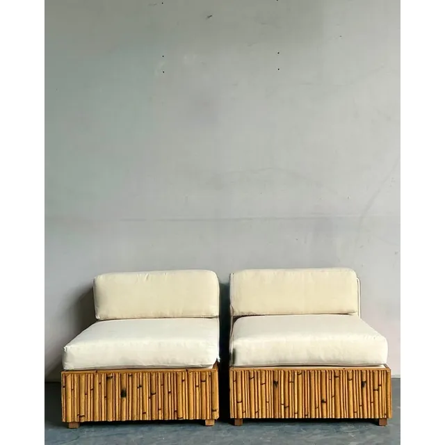Vintage Boho Pretzel Rattan Slipper Chairs - A Pair — additional photo 5