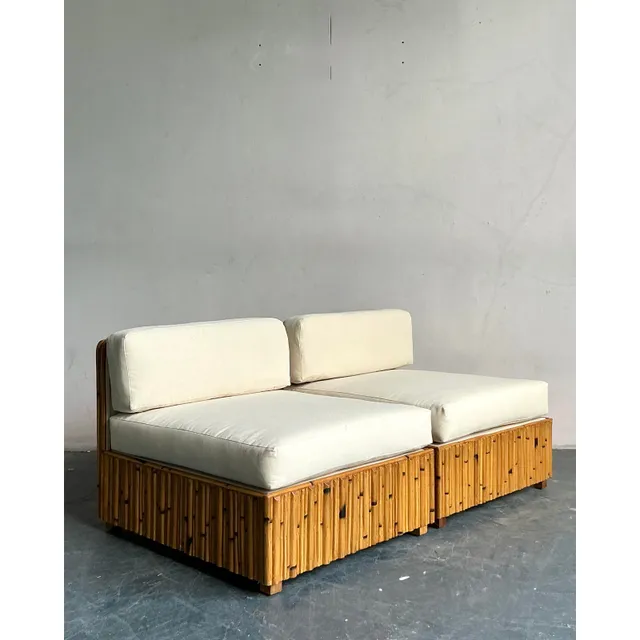 Vintage Boho Pretzel Rattan Slipper Chairs - A Pair — additional photo 3