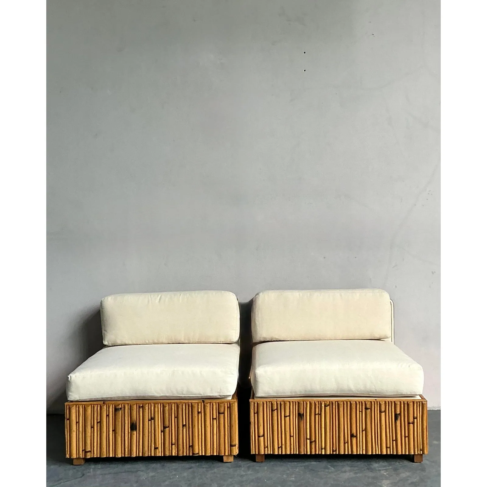 Vintage Boho Pretzel Rattan Slipper Chairs - A Pair — additional photo 6