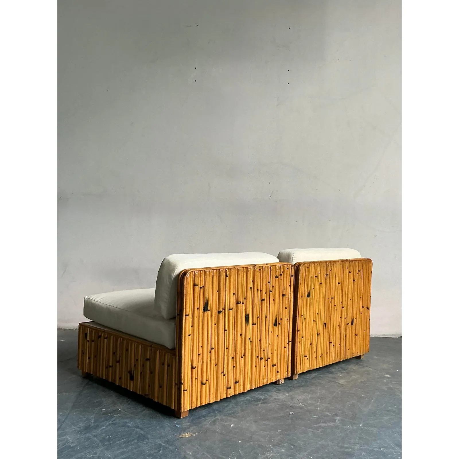 Vintage Boho Pretzel Rattan Slipper Chairs - A Pair — additional photo 8